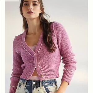 Anthropologie Pilcro Pink Icon Cardigan Size XS